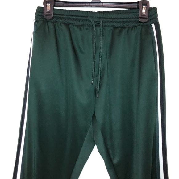 Zara Man Green & White Striped Jogger Pants Size Medium - Picture 2 of 9